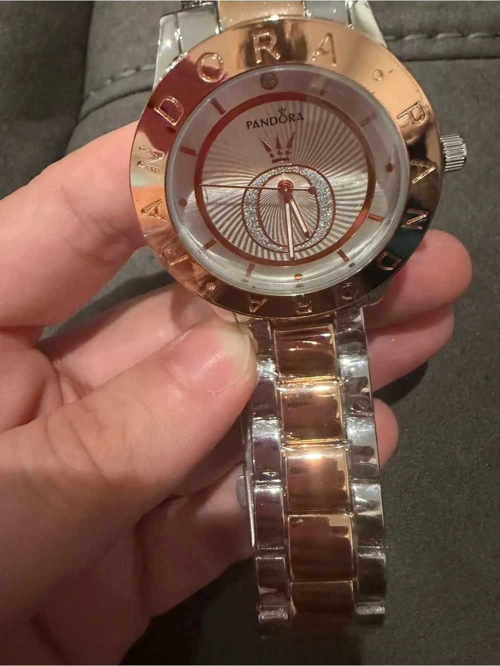 Pandora Two-Tone Rose Gold and Silver Men's Bracelet Watch